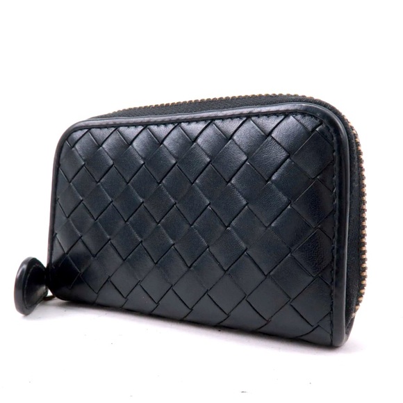 Bottega Veneta Handbags - Bottega Veneta Intrecciato Zip Around Coin Purse Card Holder Black